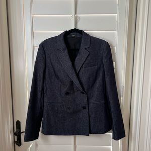 Theory Double Breasted Denim Blazer Size 10